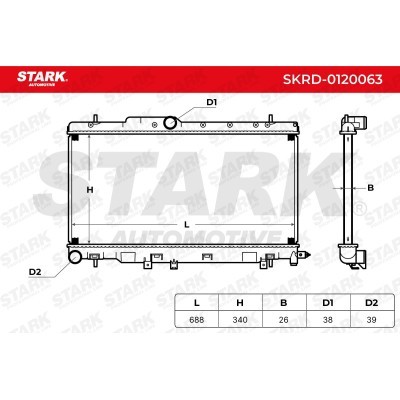 Radiator, Engine Cooling Stark SKRD-0120063 SKRD-0120063 - photo 4