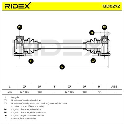 Drive Shaft RIDEX 13D0272 13D0272 - photo 7