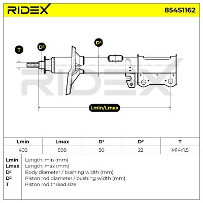 Shock Absorber RIDEX 854S1162 854S1162 - photo 6