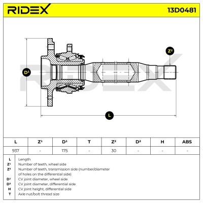 Drive Shaft RIDEX 13D0481 13D0481 - photo 7