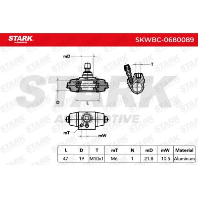 Wheel Brake Cylinder Stark SKWBC-0680089 SKWBC-0680089 - photo 5