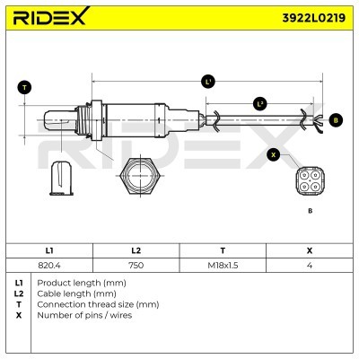 Lambda (Oxygen) Sensor RIDEX 3922L0219 3922L0219 - photo 5