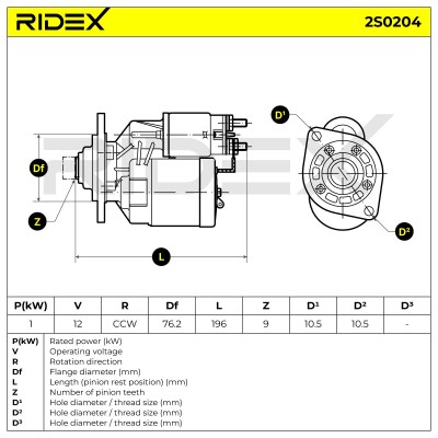 Starter RIDEX 2S0204 2S0204 - photo 7