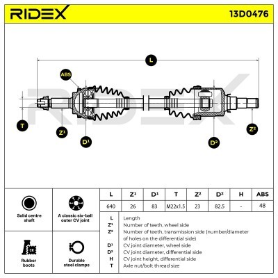 Drive Shaft RIDEX 13D0476 13D0476 - photo 11