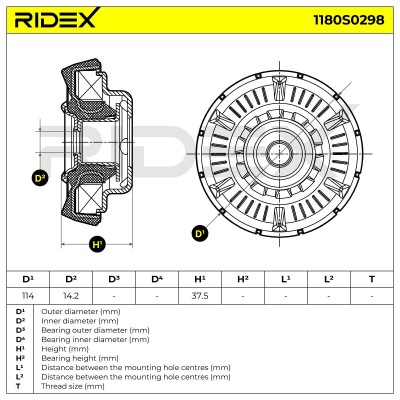 Strut Support Bearing Front RIDEX 1180S0298 1180S0298 - photo 6