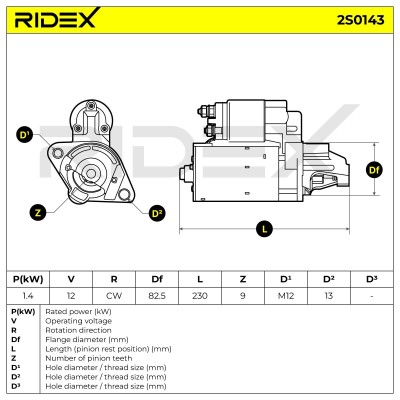 Starter RIDEX 2S0143 2S0143 - photo 6