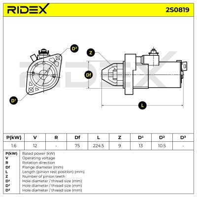 Starter RIDEX 2S0819 2S0819 - photo 7