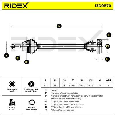 Drive Shaft RIDEX 13D0570 13D0570 - photo 6