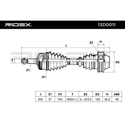 Drive Shaft RIDEX 13D0011 13D0011 - photo 4