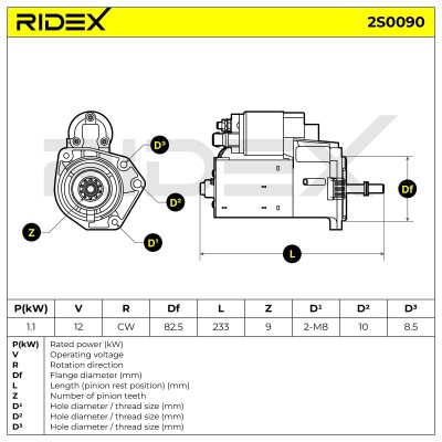 Starter RIDEX 2S0090 2S0090 - photo 6