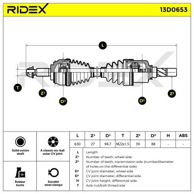 Drive Shaft RIDEX 13D0653 13D0653 - photo 7