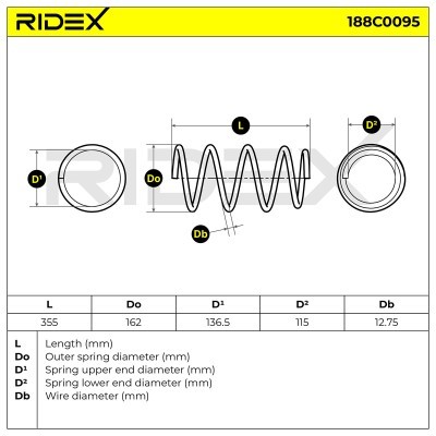 Suspension Spring RIDEX 188C0095 188C0095 - photo 4