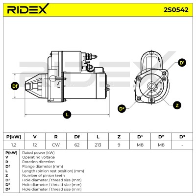 Starter RIDEX 2S0542 2S0542 - photo 7