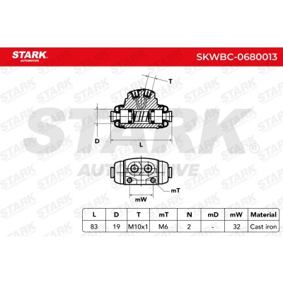 Wheel Brake Cylinder Stark SKWBC-0680013 SKWBC-0680013 - photo 5