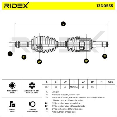 Drive Shaft RIDEX 13D0555 13D0555 - photo 7