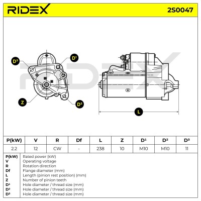 Starter RIDEX 2S0047 2S0047 - photo 6