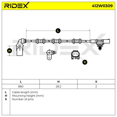 ABS Sensor RIDEX 412W0309 412W0309 - photo 6