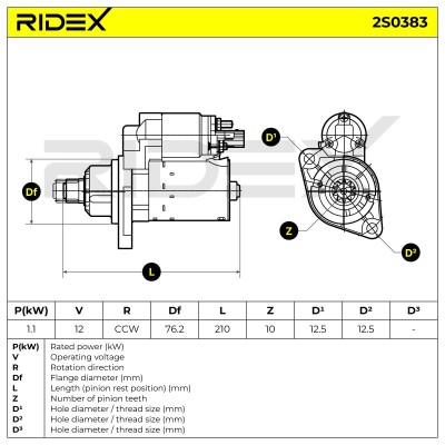 Starter RIDEX 2S0383 2S0383 - photo 6