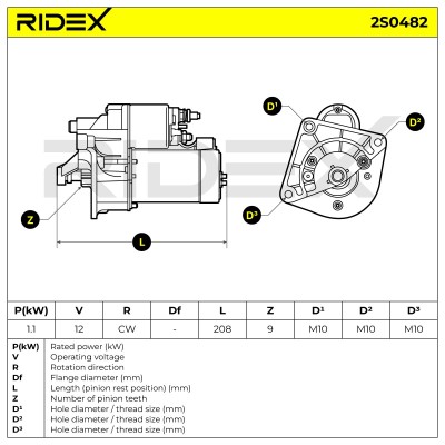 Starter RIDEX 2S0482 2S0482 - photo 9