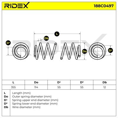Suspension Spring RIDEX 188C0497 188C0497 - photo 4