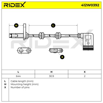 ABS Sensor RIDEX 412W0392 412W0392 - photo 6