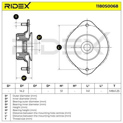 Strut Support Bearing Front RIDEX 1180S0068 1180S0068 - photo 5
