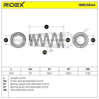 Suspension Spring RIDEX 188C0544 188C0544 - photo 3