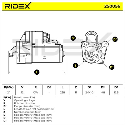 Starter RIDEX 2S0056 2S0056 - photo 5