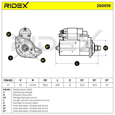 Starter RIDEX 2S0019 2S0019 - photo 6