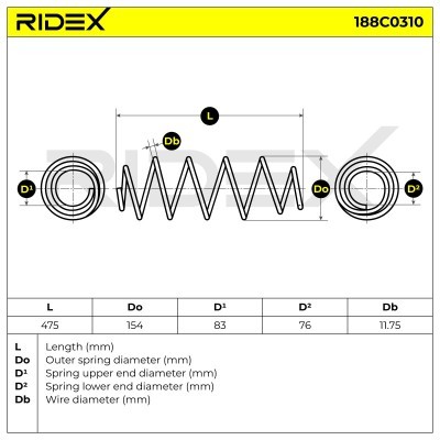 Suspension Spring RIDEX 188C0310 188C0310 - photo 3