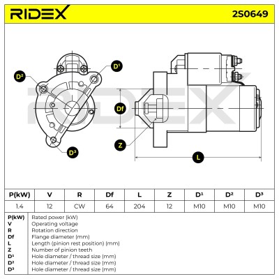 Starter RIDEX 2S0649 2S0649 - photo 6