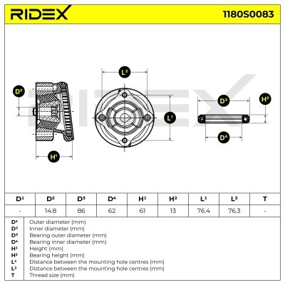 Strut Support Bearing Front RIDEX 1180S0083 1180S0083 - photo 6