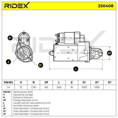 Starter RIDEX 2S0408 2S0408 - photo 10