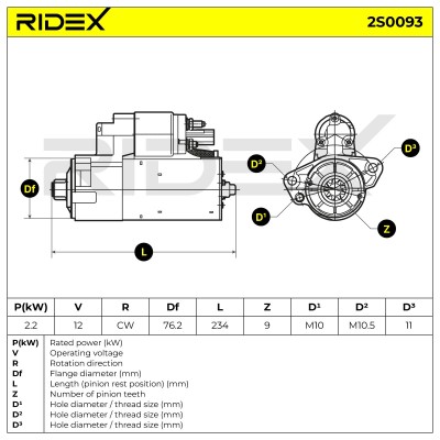 Starter RIDEX 2S0093 2S0093 - photo 5