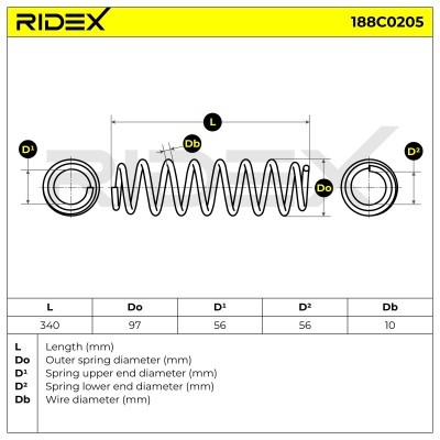 Suspension Spring RIDEX 188C0205 188C0205 - photo 5