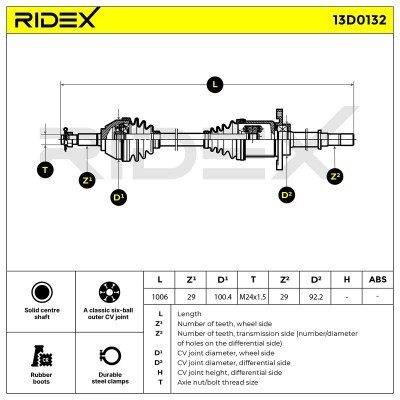 Drive Shaft RIDEX 13D0132 13D0132 - photo 5