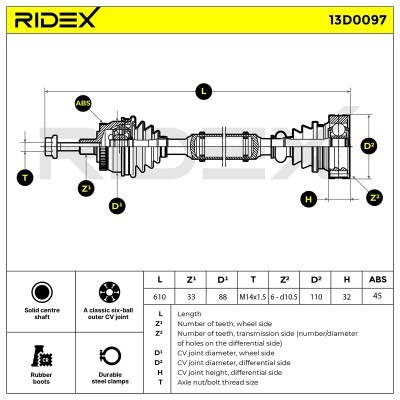 Drive Shaft RIDEX 13D0097 13D0097 - photo 5