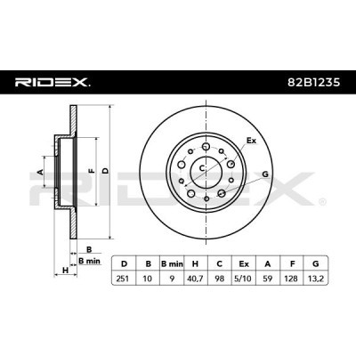 Brake Disc RIDEX 82B1235 82B1235 - photo 3
