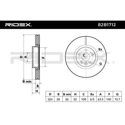 Brake Disc RIDEX 82B1712 82B1712 - photo 7