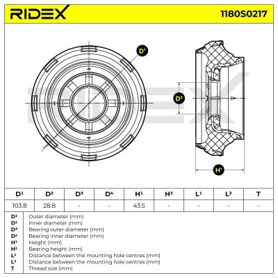 Strut Support Bearing Front RIDEX 1180S0217 1180S0217 - photo 6