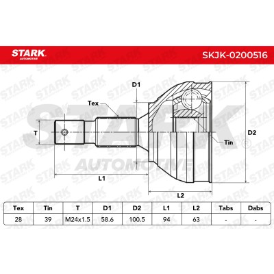Joint Kit, Drive Shaft Stark SKJK-0200516 SKJK-0200516 - photo 4