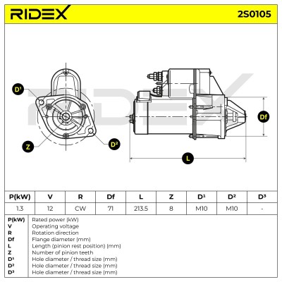 Starter RIDEX 2S0105 2S0105 - photo 7