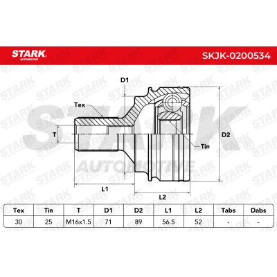 Joint Kit, Drive Shaft Stark SKJK-0200534 SKJK-0200534 - photo 5