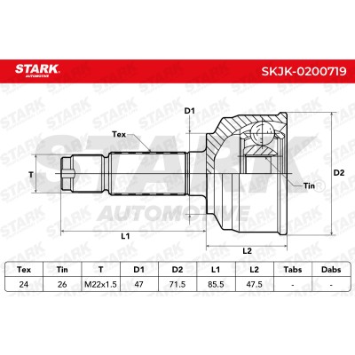 Joint Kit, Drive Shaft Stark SKJK-0200719 SKJK-0200719 - photo 5