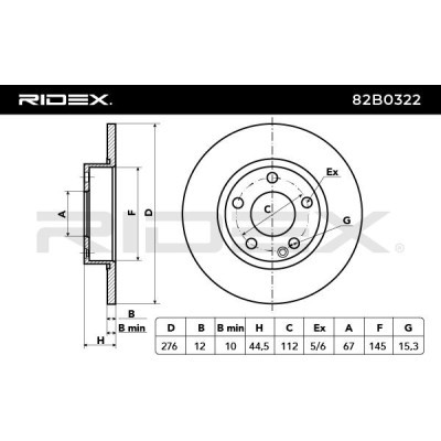 Brake Disc RIDEX 82B0322 82B0322 - photo 3