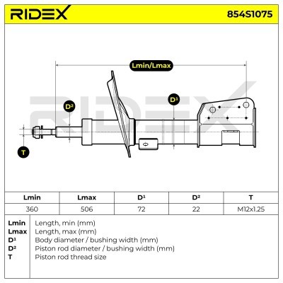 Shock Absorber RIDEX 854S1075 854S1075 - photo 8