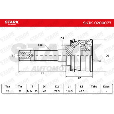 Joint Kit, Drive Shaft Stark SKJK-0200077 SKJK-0200077 - photo 5