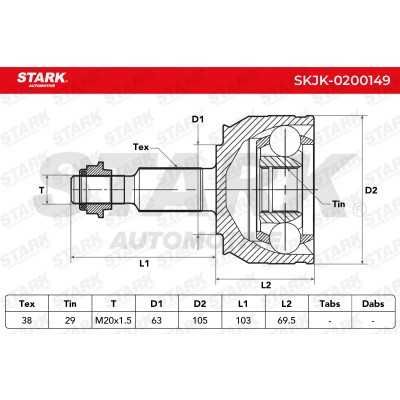 Joint Kit, Drive Shaft Stark SKJK-0200149 SKJK-0200149 - photo 5