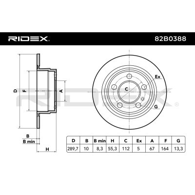 Brake Disc RIDEX 82B0388 82B0388 - photo 6