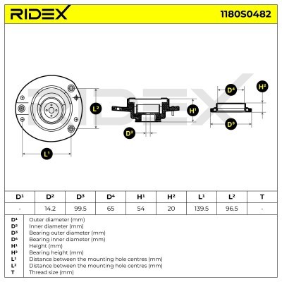 Strut Support Bearing Front RIDEX 1180S0482 1180S0482 - photo 6